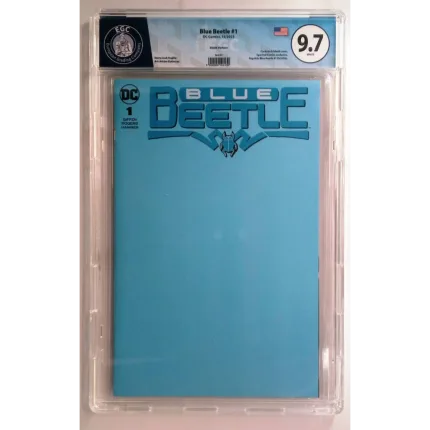 Blue Beetle #1 EGC Comics 9.7- Cover Blank exclusive - Dc Comics