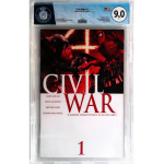 Civil War  #1 EGC Comics 9.0- Wraparound cover, Death of the new Warriors, speedfreek, coldheart & cobalt man- Marvel