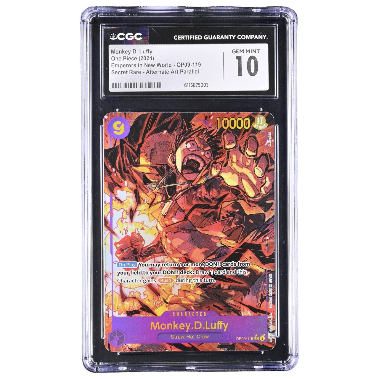 photo_5800952979861999092_y (1) Monkey D. Luffy -One Piece Emperors in the New World- OP09 CGC 10- GEM MINT - image 1