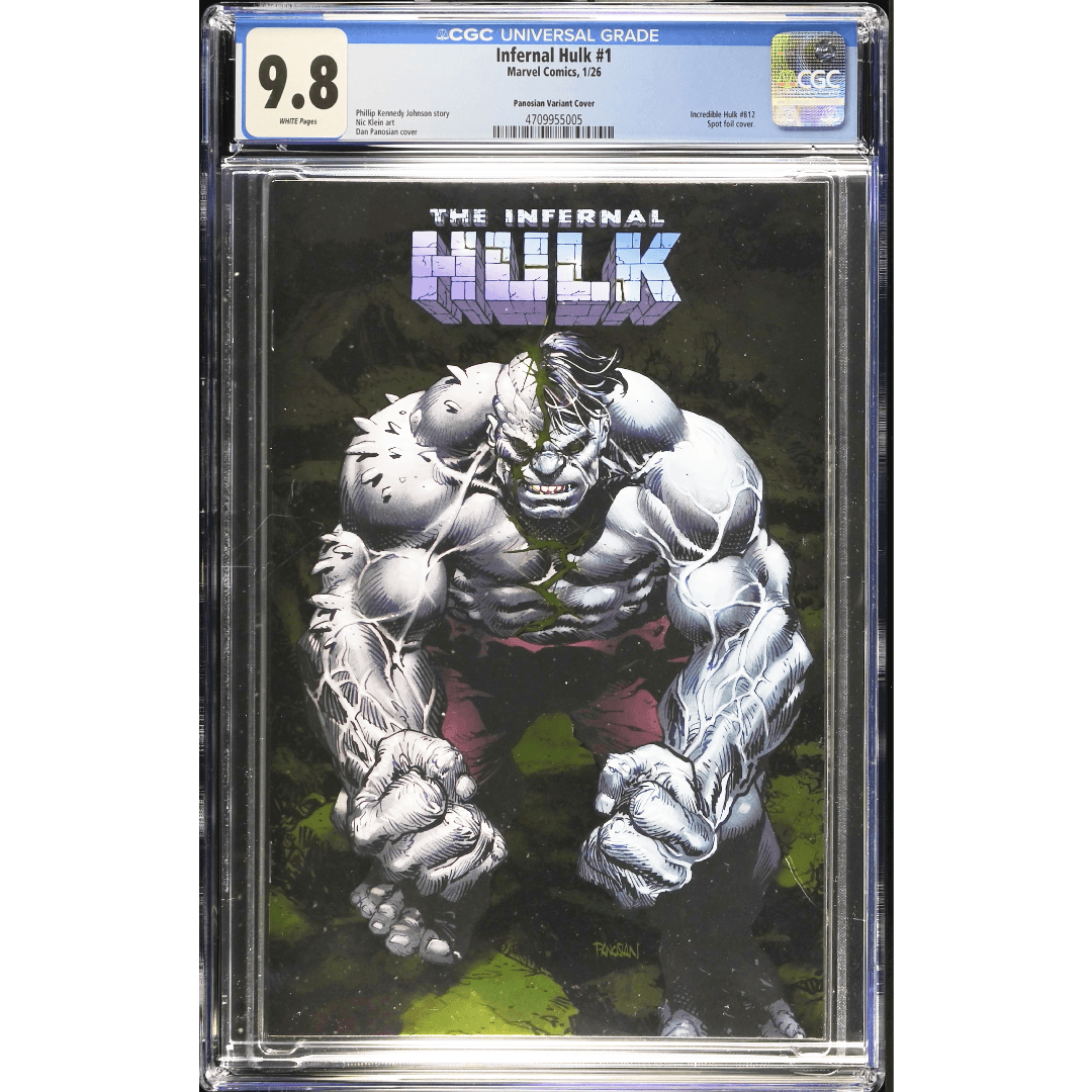 Nuovo progetto (48) The Infernal Hulk #1 CGC Blue Label 9.8 -key issue 1st full appearance of the Infernal Hulk, 1st appearance of Bridger - Variant foil cover by Dan Panosian - Marvel comics - immagine 1
