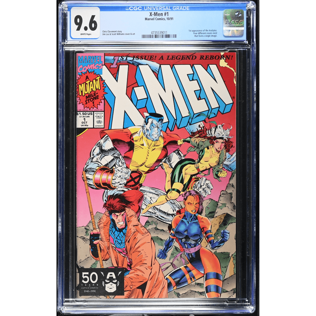 Nuovo progetto (63) X-Men #1 CGC Blue Label 9.6-key issue 1st appearance of the Acolytes.- Four different covers exist that form a single image by Jim Lee cover d- Marvel - immagine 1