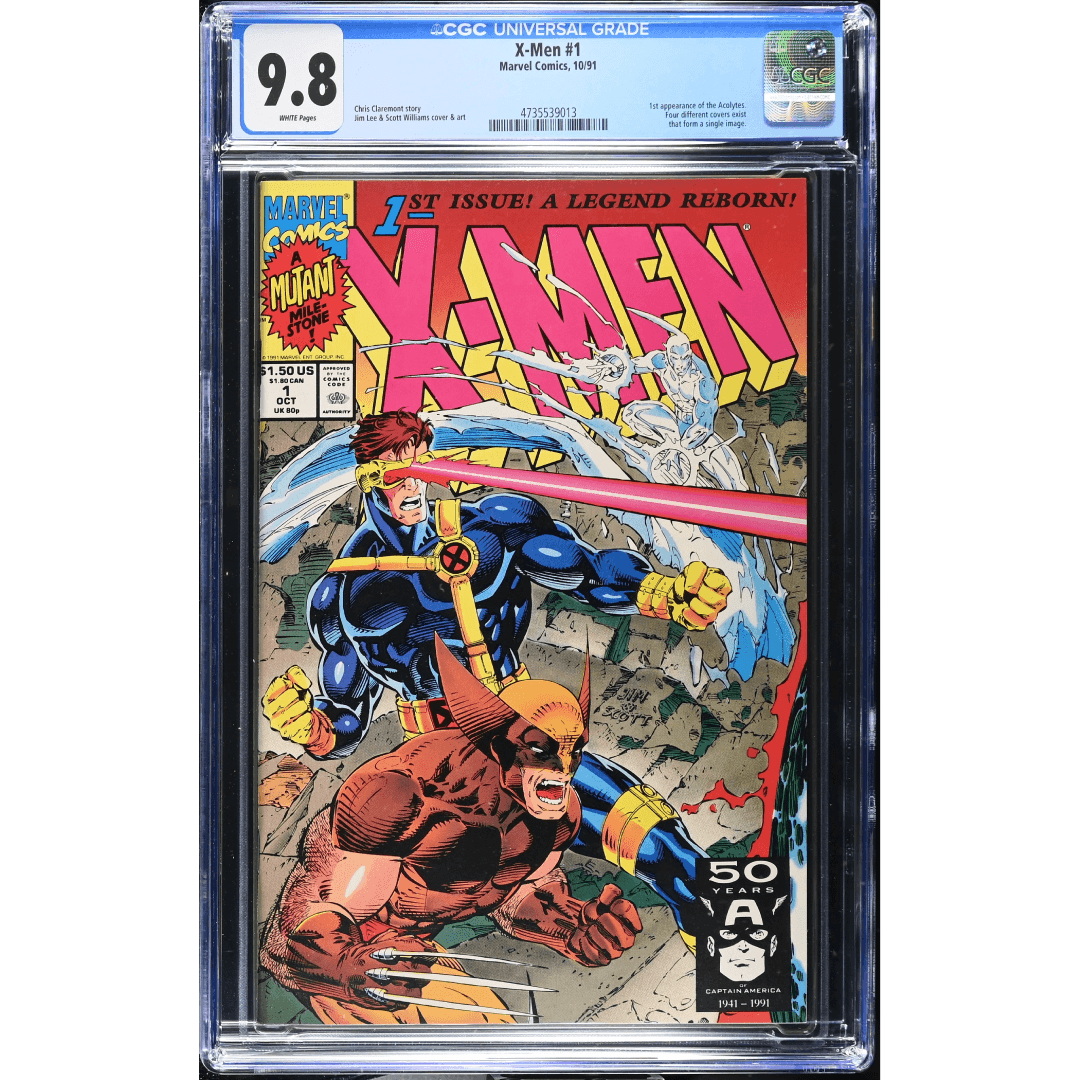 Nuovo progetto (68) X-Men #1 CGC Blue Label 9.8-key issue 1st appearance of the Acolytes.- Four different covers exist that form a single image by Jim Lee cover a- Marvel - immagine 1