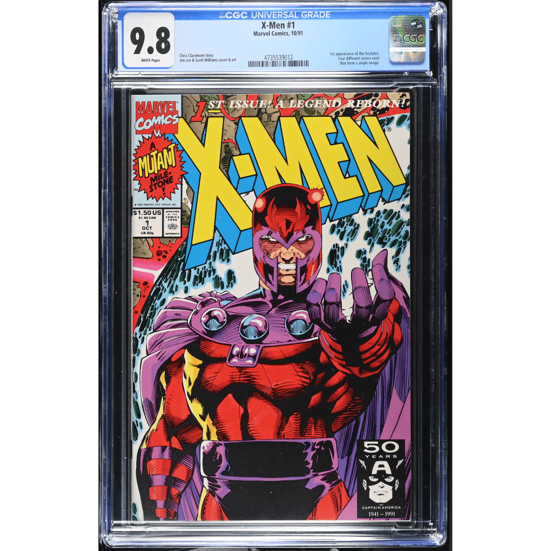 Nuovo progetto (69) X-Men #1 CGC Blue Label 9.8-key issue 1st appearance of the Acolytes.- Four different covers exist that form a single image by Jim Lee cover b- Marvel - immagine 1