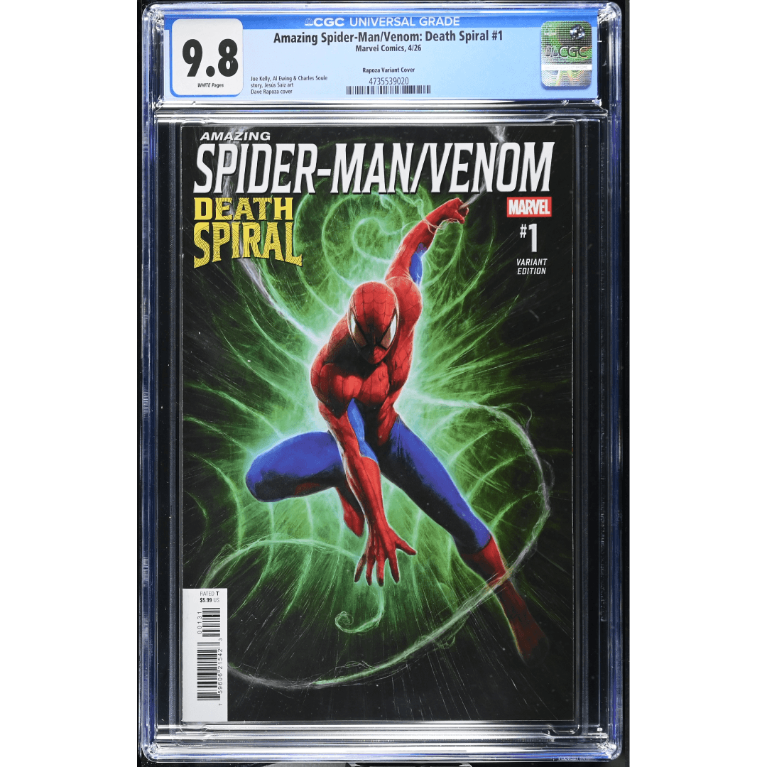 fronte Amazing Spider-Man/Venom: Death Spiral #1 CGC Blue Label 9.8 -key issue 1st appearance Torment, a serial Killer- Variant cover by Dave Rapoza- Marvel - immagine 1