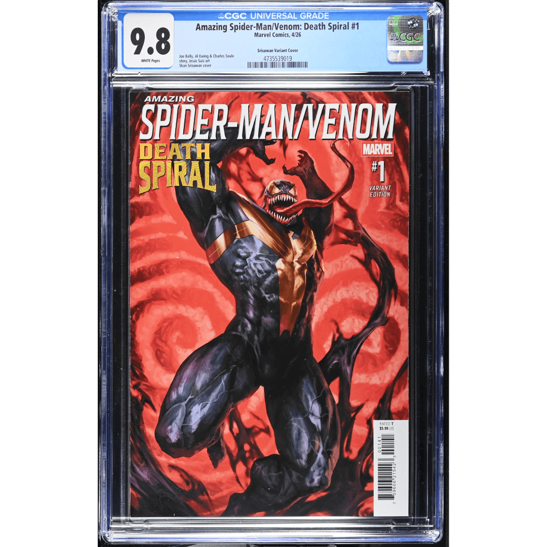 spider-man Amazing Spider-Man/Venom: Death Spiral #1 CGC Blue Label 9.8 -key issue 1st appearance Torment, a serial Killer- Variant cover by Skan - Marvel - immagine 1